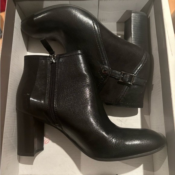 Franco Sarto Shoes - Black Leather Ankle Boots